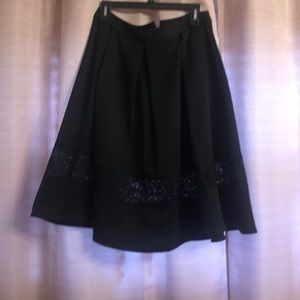 Express Black pleaded lace skirt